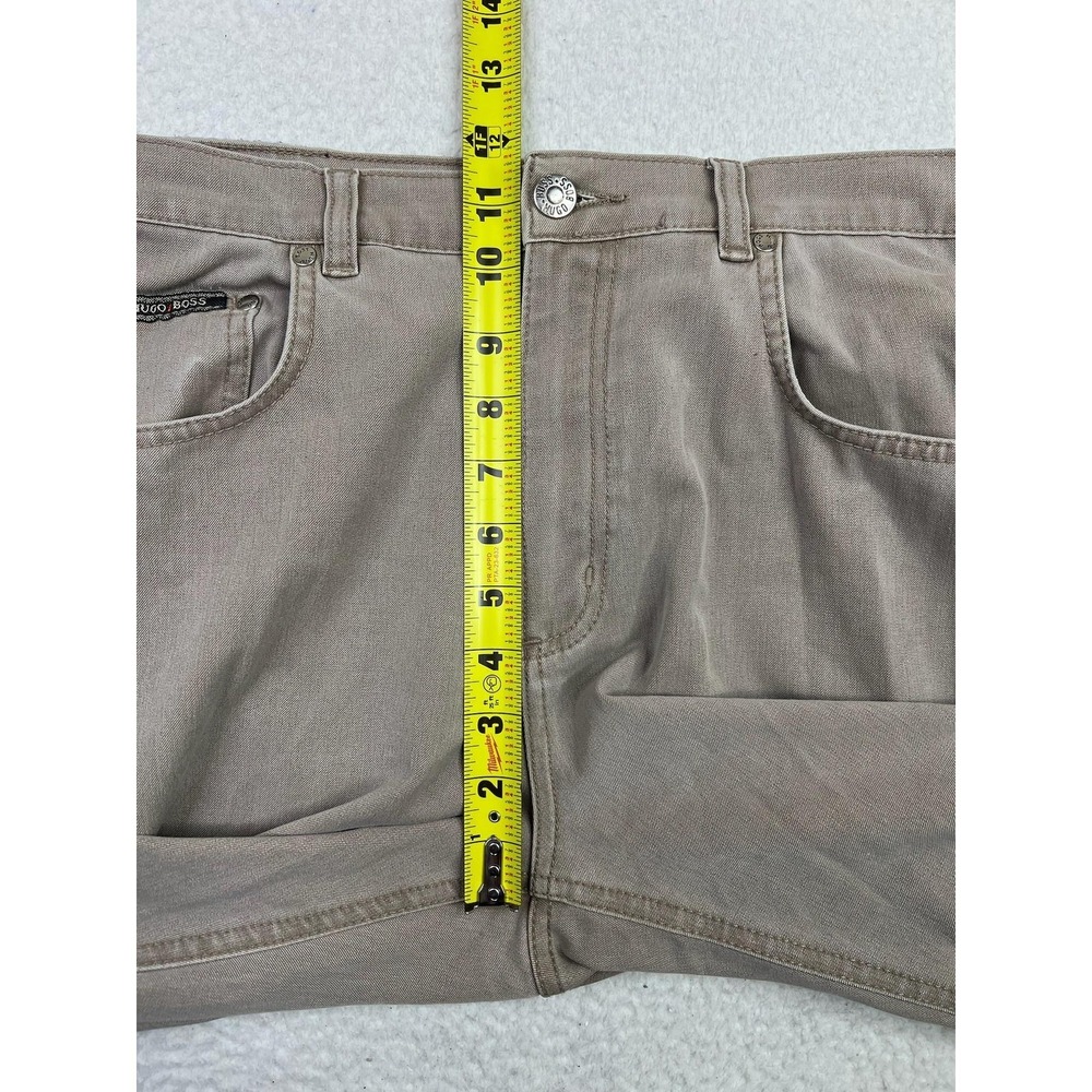 Hugo Boss Alabama 909 Jeans Mens 33x34 Beige Regular Straight Cotton Denim Italy - Picture 10 of 13